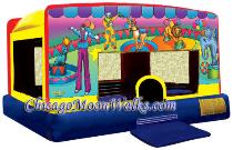 Circus Carnival Indoor Moonwalk, Bounce House, Inflatable Castle Bounce House Jumper Rental Chicago, Inflatable for Children�s Parties. Great for Small Yards, Short Ceilings, or Just Smaller guests. Indoor inflatable jumping castle rental.