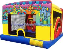 4 in 1 Circus Carnival Indoor Combo Moon jump Bounce House with Slide. Young guests will come flocking to spend time in the large jumping area, shoot some hoops, or challenge each other through the pop-up obstacles.  Chicago Illinois Party Rentals, Moonwalks, Jumping Jacks.  Be sure to Book a  Moonjump Today!