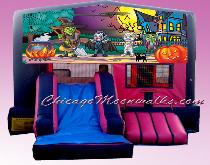 Haunting 3 in 1 Pink Combo Bouncer Moonwalk Bounce House Rental.