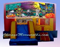 Haunting 3 in 1 Slide Combo Bouncer Moonwalk Bounce House Rental. Jumpy Castle Rental, Inflatable Rental, Chicago, Illinois