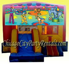 Circus Carnival Inflatable Moon Jump Rental Chicago, Great for birthday and all celebrations, Chicago Moonwalks Rentals in Illinois