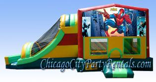 Spiderman Combo Moon Jump Rental, Inflatable Bouncy castle rental Chicago Moonwalk, Bounce house, Slide, Moonjump