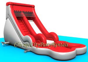 Volcano inflatable Waterslide with pool, Chicago Moonwalks and Inflatable water slide rental in Illinois 
