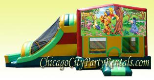 Winnie The Pooh Moonwalk Rental in Chicago, Moon Jump Rental Moonjump, Bounce House Combo, Party Rentals for Children.  Kids Inflatable Birthday Parties!